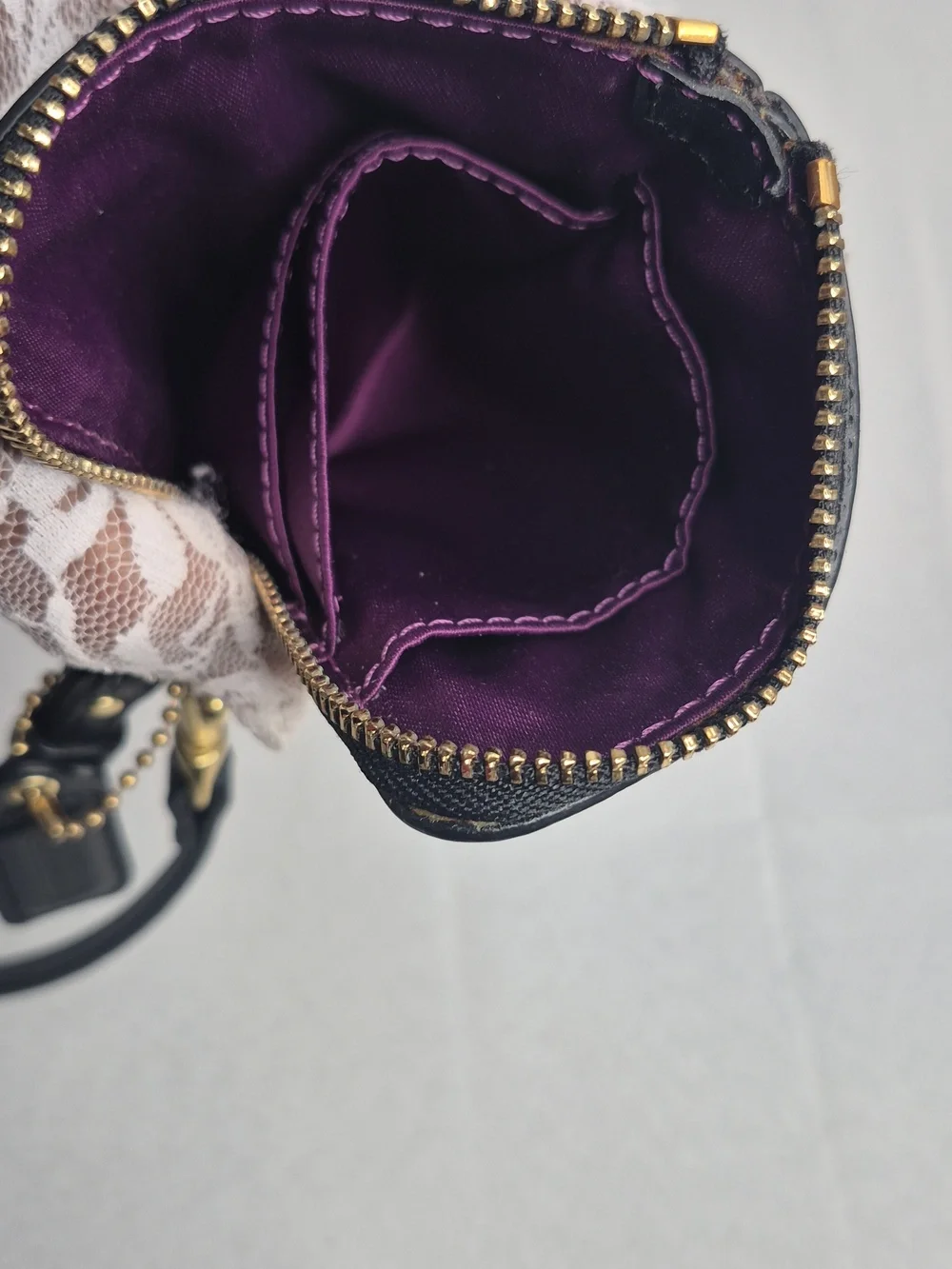 Coach Poppy Black Sequin Wristlet Wallet